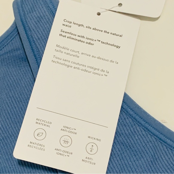 Athleta Aurora Crop Rib Tank Top in Blue Size XS - Picture 5 of 7